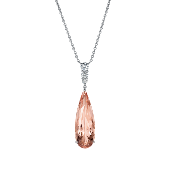 Berkeley Morganite and Diamond Pendant