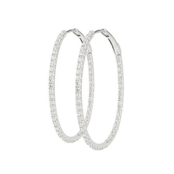 Medium Diamond Hoop Earrings