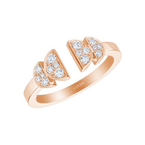 Fizz Double Motif Open Diamond Ring 