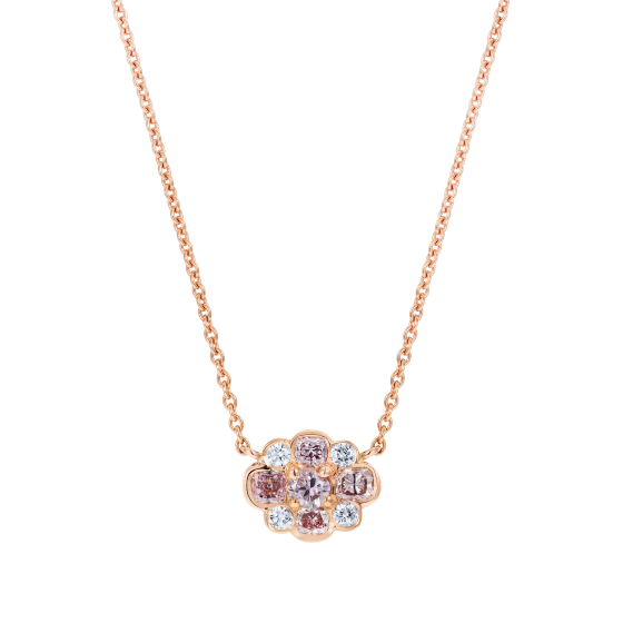 Pink Diamond Cluster Pendant 