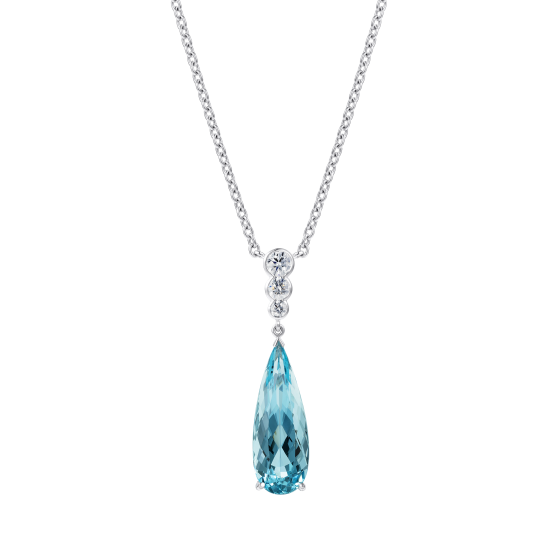 Regent Aquamarine and Diamond Pendant