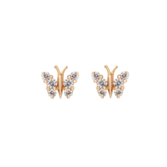 Small Rose Gold Flutter Earrings