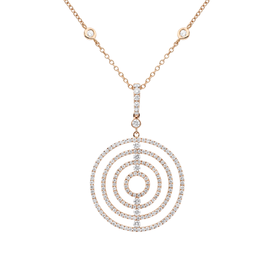 Saturn Diamond Pendant in Rose Gold