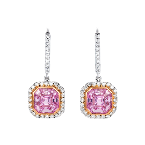 Gatsby Pink Sapphire Earrings 
