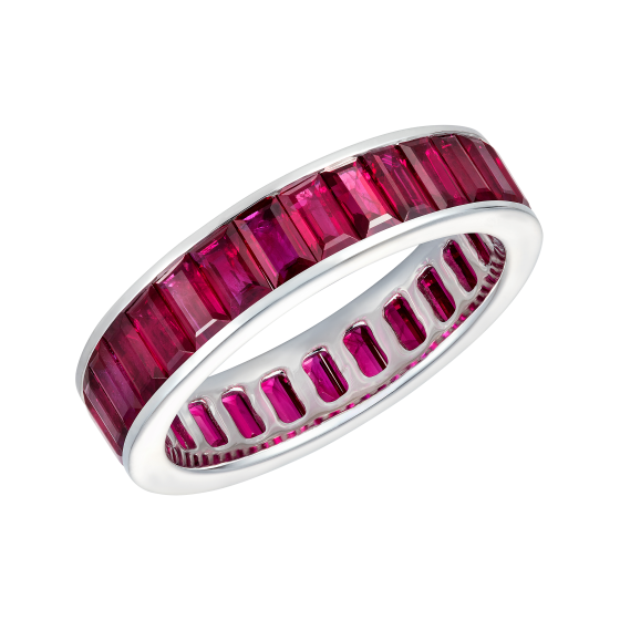 Emerald Cut Ruby Eternity Ring