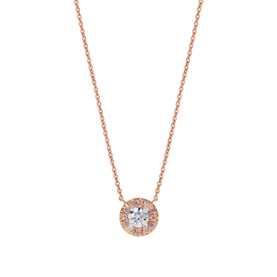 Regal Pink and White Diamond Pendant