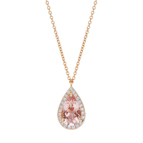Regal Morganite and Diamond Pendant