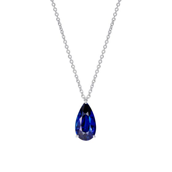 Solitaire Pear Shape Sapphire Pendant
