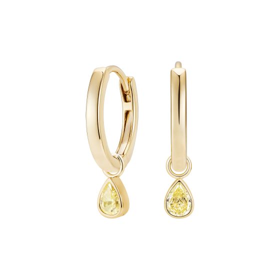 Venus Fancy Yellow Diamond Hoop Earrings 