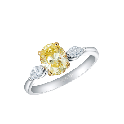 Trio Fancy Intense Yellow Diamond Ring