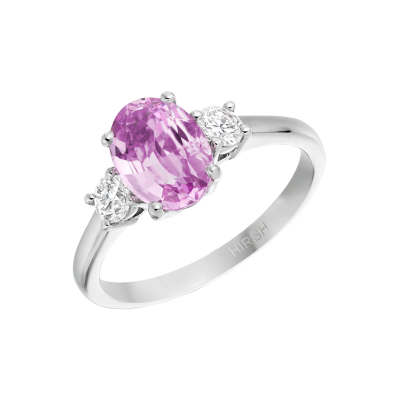 Trio Ring set with Padparadscha sapphire