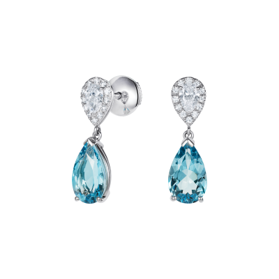 Burlington Aquamarine and Diamond Earrings