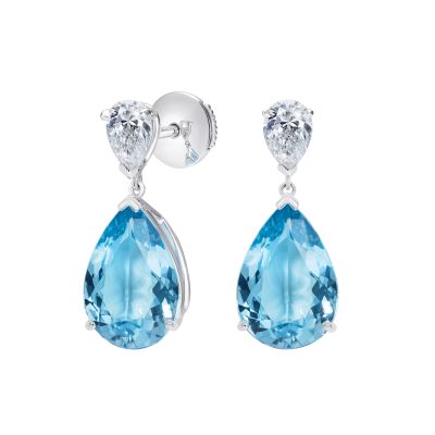 Wallace Aquamarine and Diamond Earrings