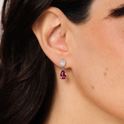 Burlington Pink Tourmaline and Diamond Earrings