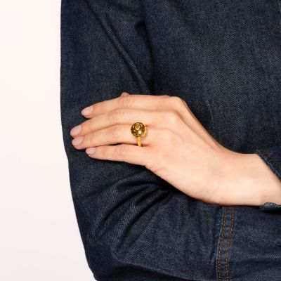 Celestial Lyra Yellow Gold Ring