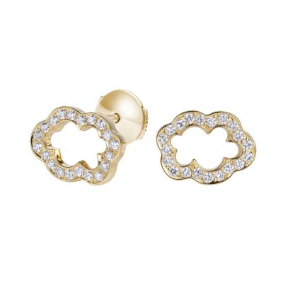 Cloud 9 Yellow Gold and Diamond Earrings