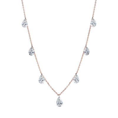Suspense Pear Shape Diamond Necklace