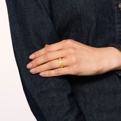 Channel Set Eternity Ring with Emerald Cut Yellow Sapphires