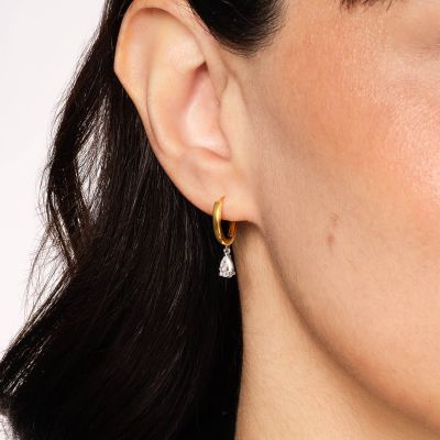 Solitaire Diamond Hoop Earrings 0.50 Carats 