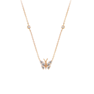 Flutter Diamond Pendant in Rose Gold