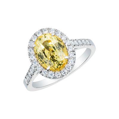 Regal Yellow Sapphire and Diamond Ring