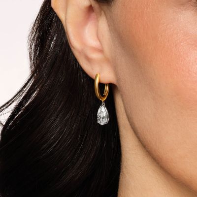 Solitaire Diamond Hoop Earrings 2.40 Carats