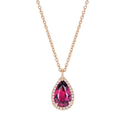 Regal Pink Tourmaline and Diamond Pendant 