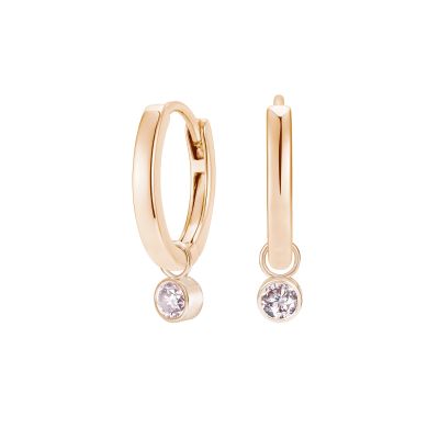 Venus Fancy Light Pink Diamond Hoop Earrings 
