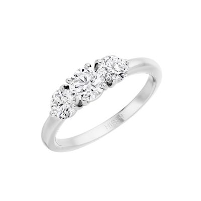 Trilogy ring set with round brilliant cut diamonds