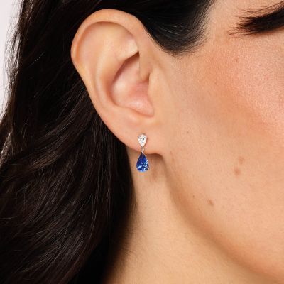 Wallace Blue Sapphire and Diamond Earrings