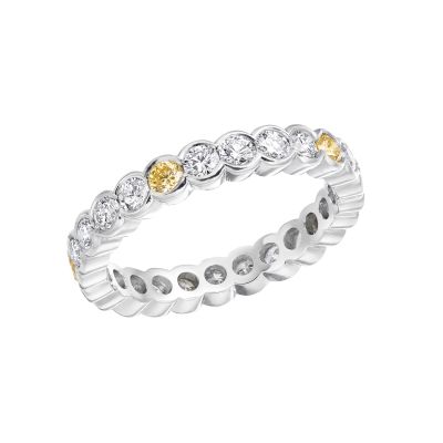 Eternity Yellow and White Diamond Ring
