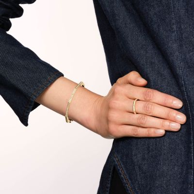 Story Yellow Gold Diamond Bangle