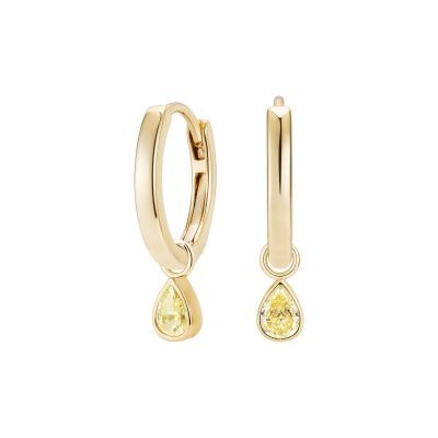 Venus Fancy Yellow Diamond Hoop Earrings 
