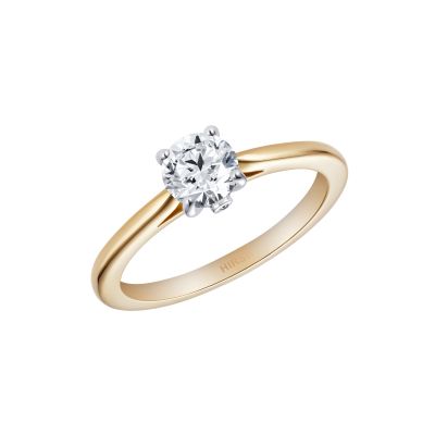 Solitaire Diamond Ring with Two Diamonds in the Collet