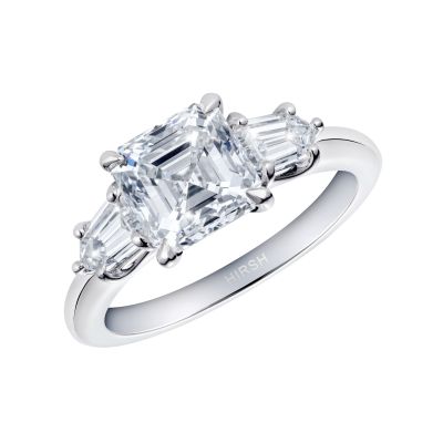 Trio Asscher Cut Diamond Ring