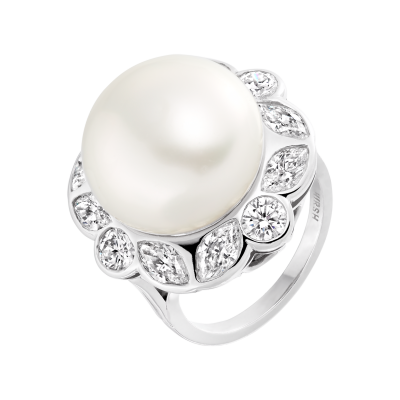 South Sea Pearl and Diamond Ring
