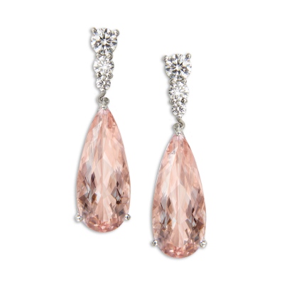 Berkeley Morganite and Diamond Earrings