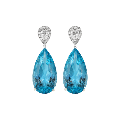 Burlington Aquamarine and Diamond Earrings