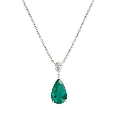 Wallace Emerald and Diamond Pendant
