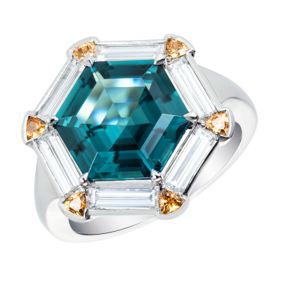 Keystone Tourmaline, Garnet and Diamond Ring