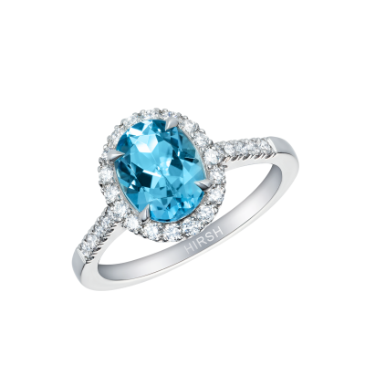 Regal Ring with Oval Aquamarine 