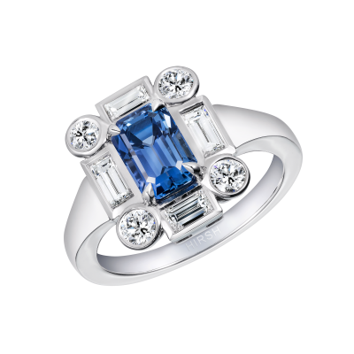 Ice Sapphire and Diamond Ring