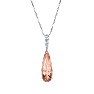 Berkeley Morganite and Diamond Pendant