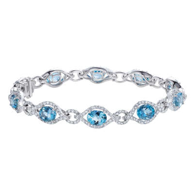 Regal Aquamarine and Diamond Bracelet