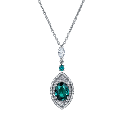 Cleopatra Alexandrite and Diamond Pendant