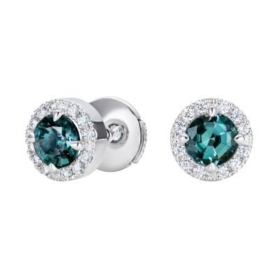 Regal Alexandrite and Diamond Earrings