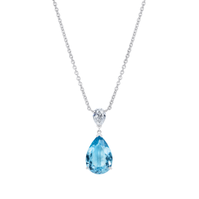 Wallace Aquamarine and Diamond Pendant