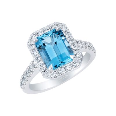 Regal Aquamarine and Diamond Ring