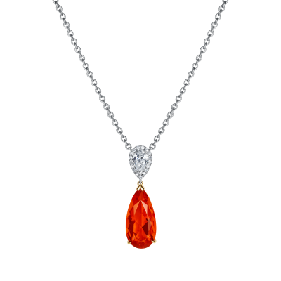 Burlington Fire Opal and Diamond Pendant 