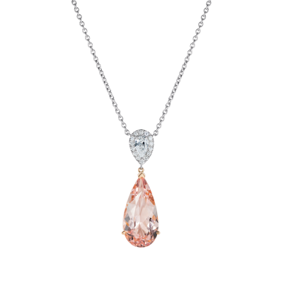 Burlington Morganite and Diamond Pendant